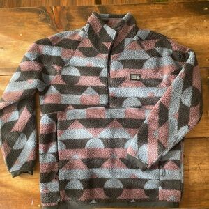 Women’s Fleece Quarter Zip Sweater - Blue, Purple, Black - Size Large